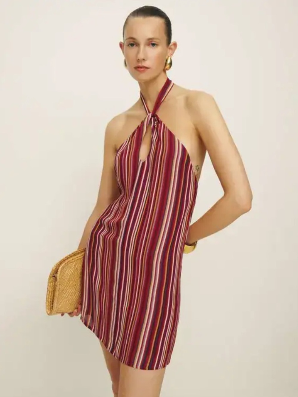 Reformation Bibi Halter Mini Dress